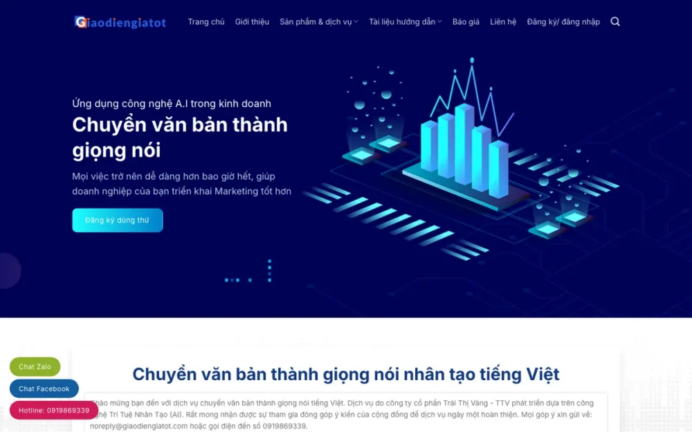 Mẫu Website Dịch Vụ AI Chuyển Văn Bản Thành Giọng Nói – TEXTSMART