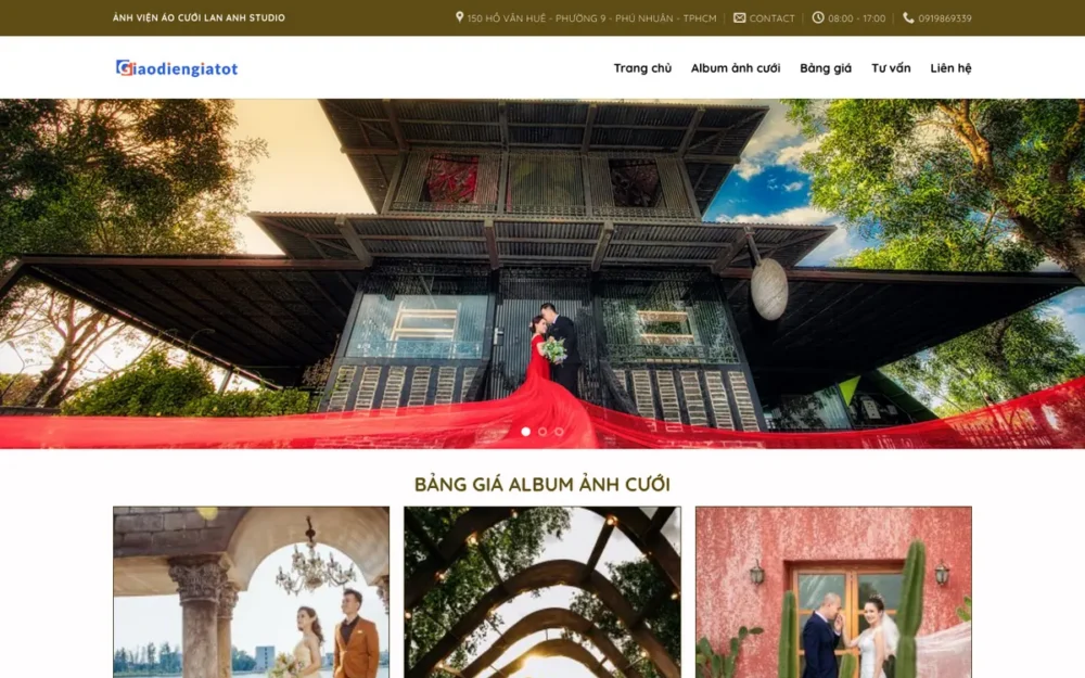Mẫu Website Ảnh Viện Cưới Báo Giá Theo Địa Điểm Chụp – STUDIO4