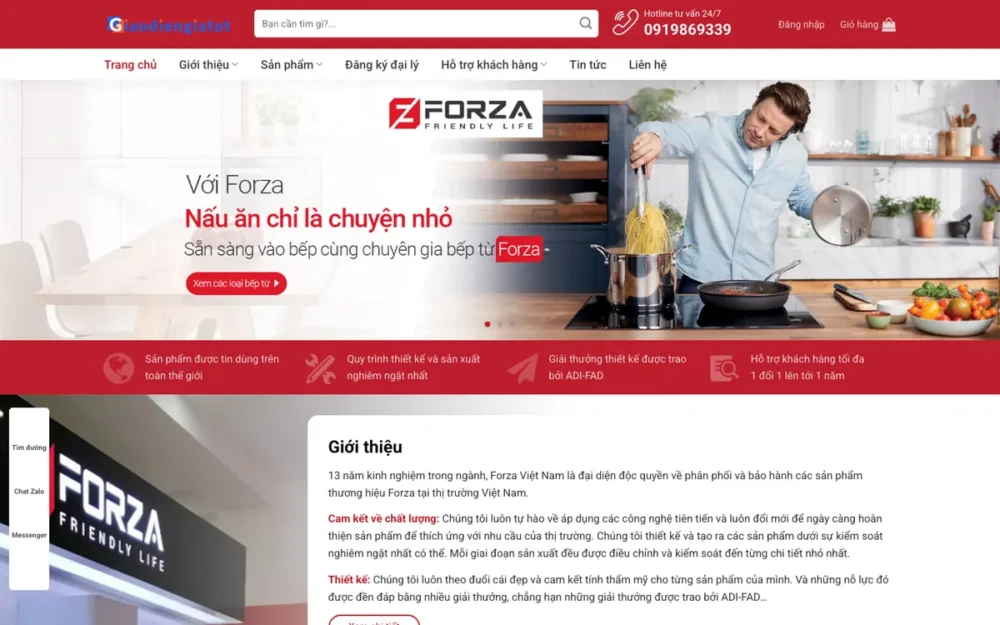 Mẫu Website Bán Bếp Từ Online Có Giỏ Hàng – BEPTU2