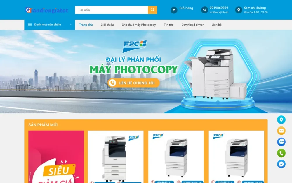 Mẫu Website Bán & Cho Thuê Máy Photocopy – MAYPHOTOCOPY