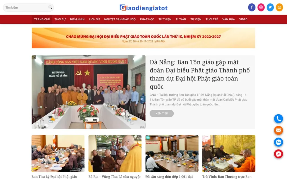 Mẫu Website Báo Điện Tử Phật Giáo – TINTUC14