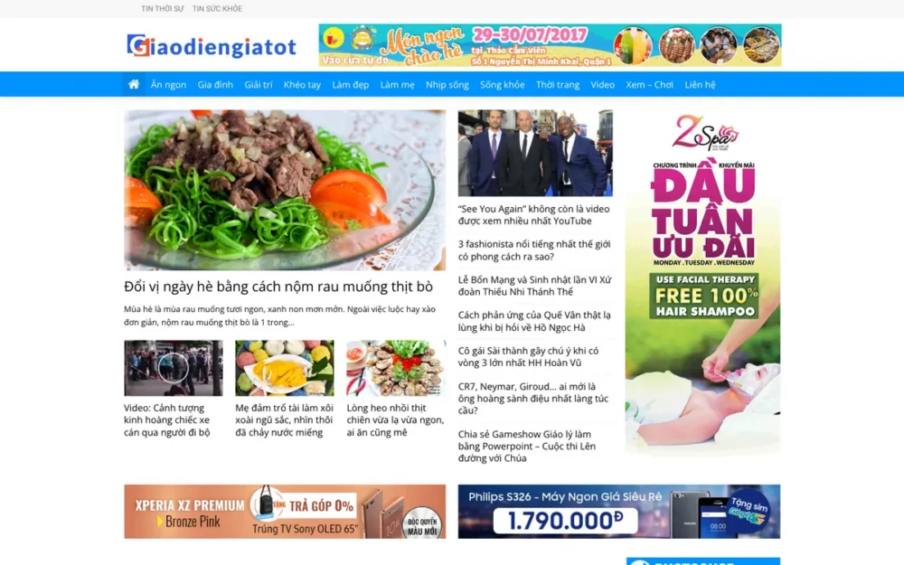 Mẫu Website Báo Đời Sống Nhiều Ô Quảng Cáo – TINTUC
