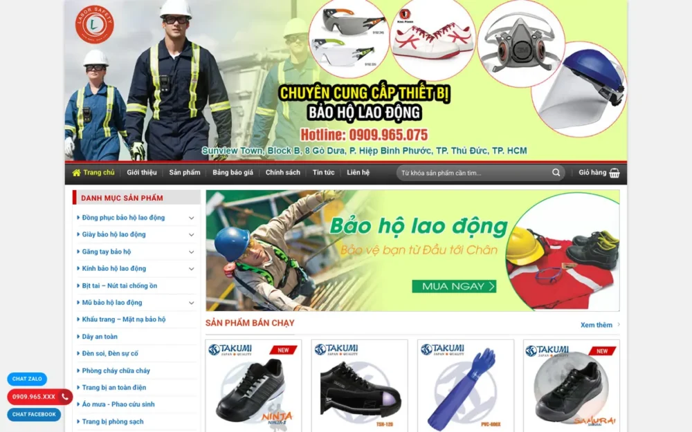 Mẫu Website Bảo Hộ Lao Động Dạng Catalog Gọi Đặt Hàng – BAOHOLAODONG2