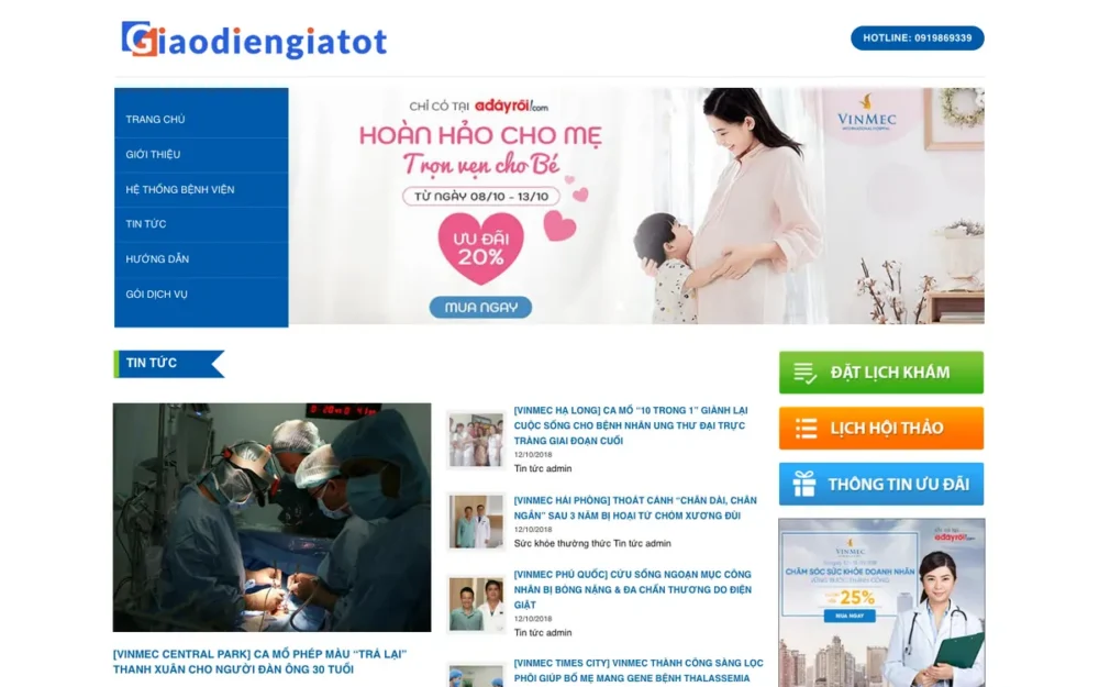 Mẫu Website Bệnh Viện Đa Khoa Đặt Lịch Khám – BENHVIEN
