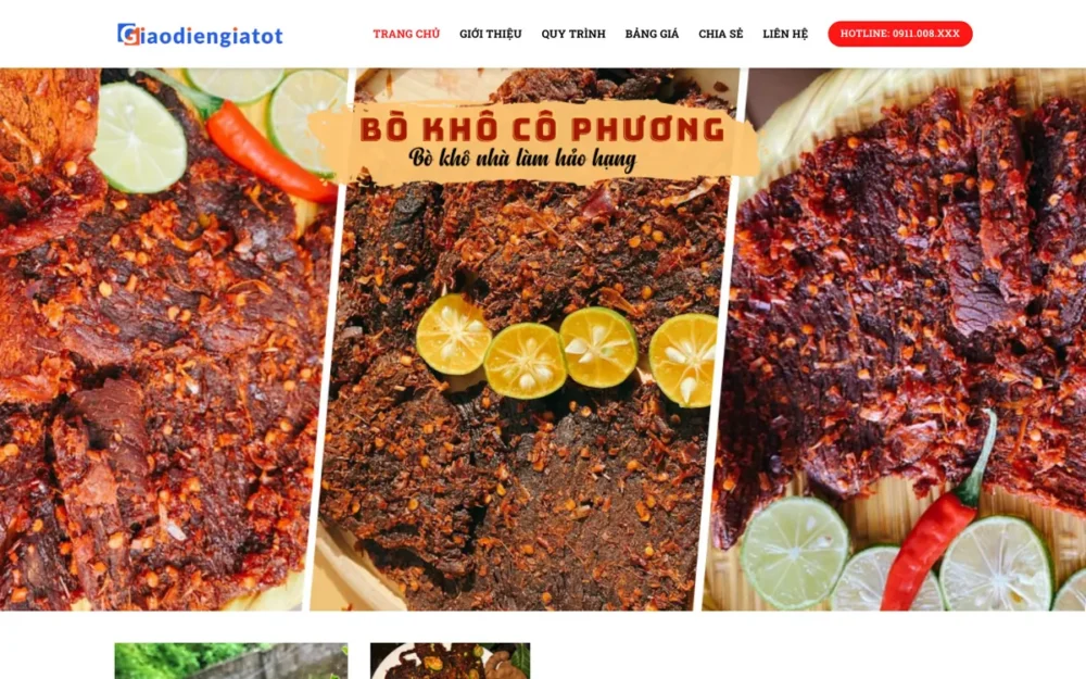 Mẫu Website Bò Khô Nhà Làm, Đặc Sản Gia Truyền – BOKHO
