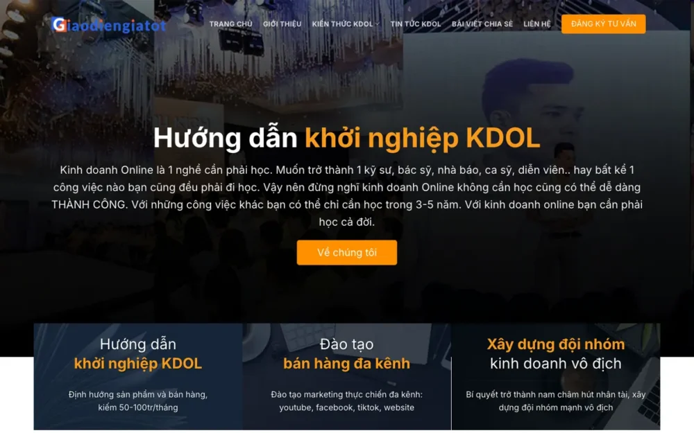 Mẫu Website Cá Nhân Coach Kinh Doanh Online – KHOAHOCKDOL