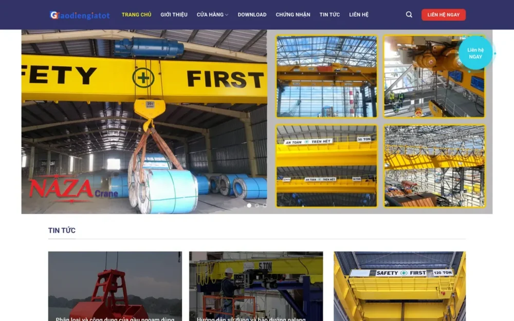 Mẫu Website Cầu Trục, Cổng Trục, Pa Lăng Nâng Hạ – XAYDUNG6
