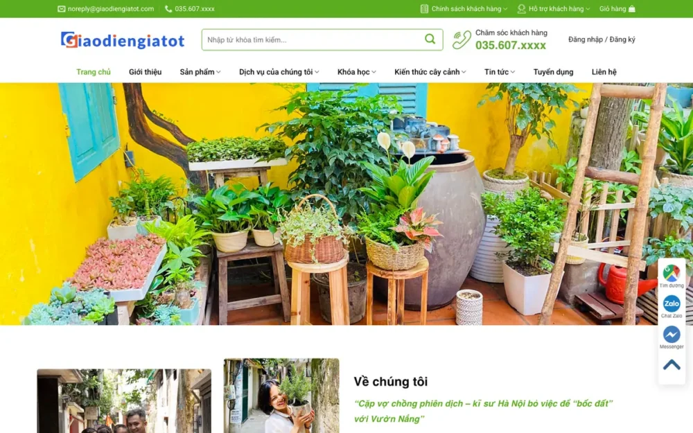 Mẫu Website Cây Cảnh Decor, Cho Thuê Cây – CAYXANH3