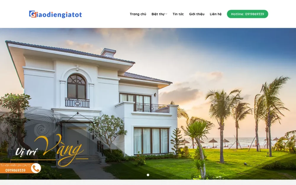 Mẫu Website Cho Thuê Biệt Thự Nghỉ Dưỡng – BDS21
