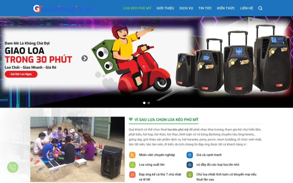 Mẫu Website Cho Thuê Loa Kéo Giao Tận Nơi – LOAKEO