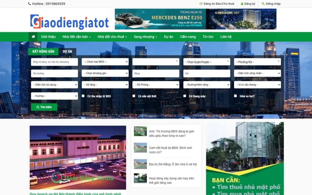 Mẫu Website Cổng Rao Vặt Nhà Đất Tìm Kiếm Nâng Cao – BDS19
