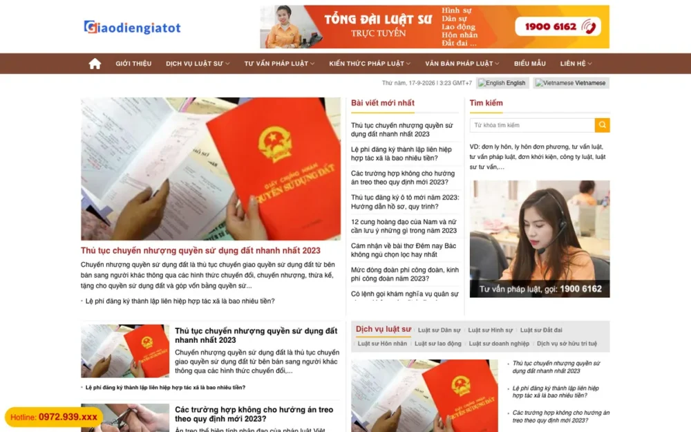 Mẫu Website Cổng Tư Vấn Pháp Luật Dạng Tin Tức – LUATSU5