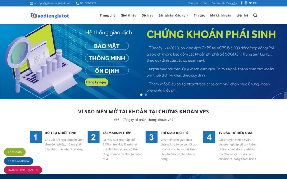 Mẫu Website Công Ty Chứng Khoán, Mở Tài Khoản – CHUNGKHOAN