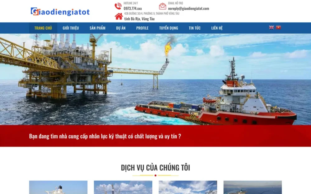 Mẫu Website Công Ty Cơ Khí, Đóng Tàu – CONGTY5