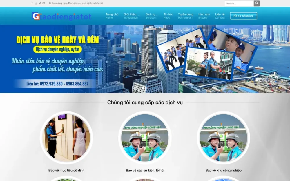 Mẫu Website Công Ty Dịch Vụ Bảo Vệ – DICHVUBAOVE