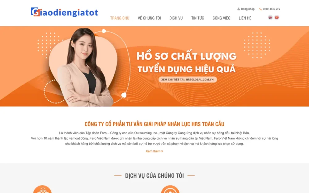 Mẫu Website Công Ty Dịch Vụ Nhân Sự, Headhunt – TUYENDUNG3