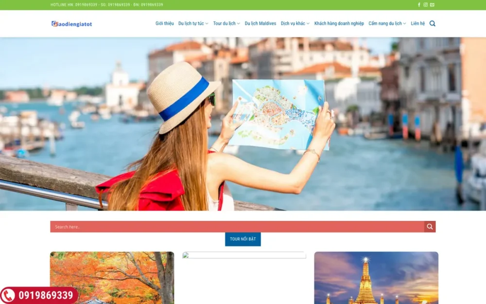 Mẫu Website Công Ty Du Lịch Tour, Combo & Visa – LATRAVEL