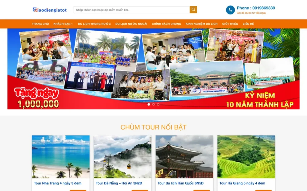 Mẫu Website Công Ty Du Lịch Có Trang Đặt Tour – DULICH7