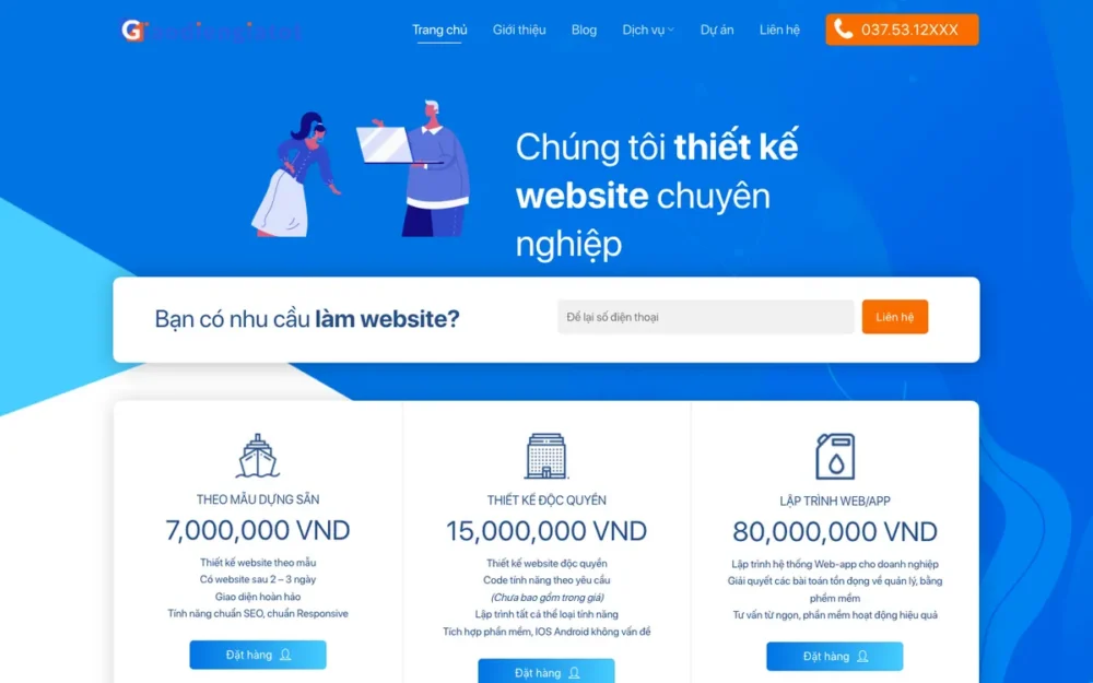 Mẫu Website Công Ty Lập Trình Web, App, Phần Mềm – THIETKEWEB4