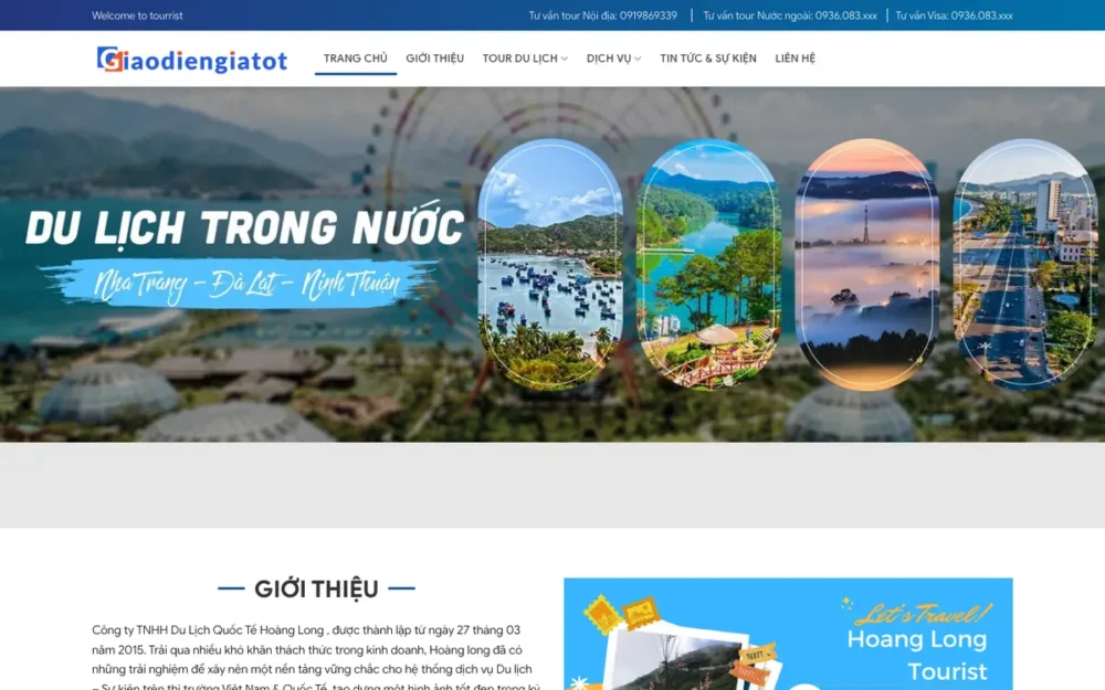 Mẫu Website Công Ty Lữ Hành Tour Quốc Tế, Hành Hương – DULICH16