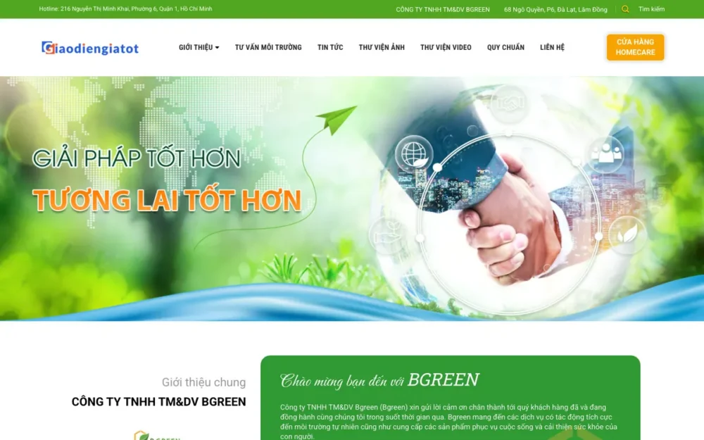 Mẫu Website Công Ty Môi Trường, Nước Sạch – GIOITHIEUCONGTY8