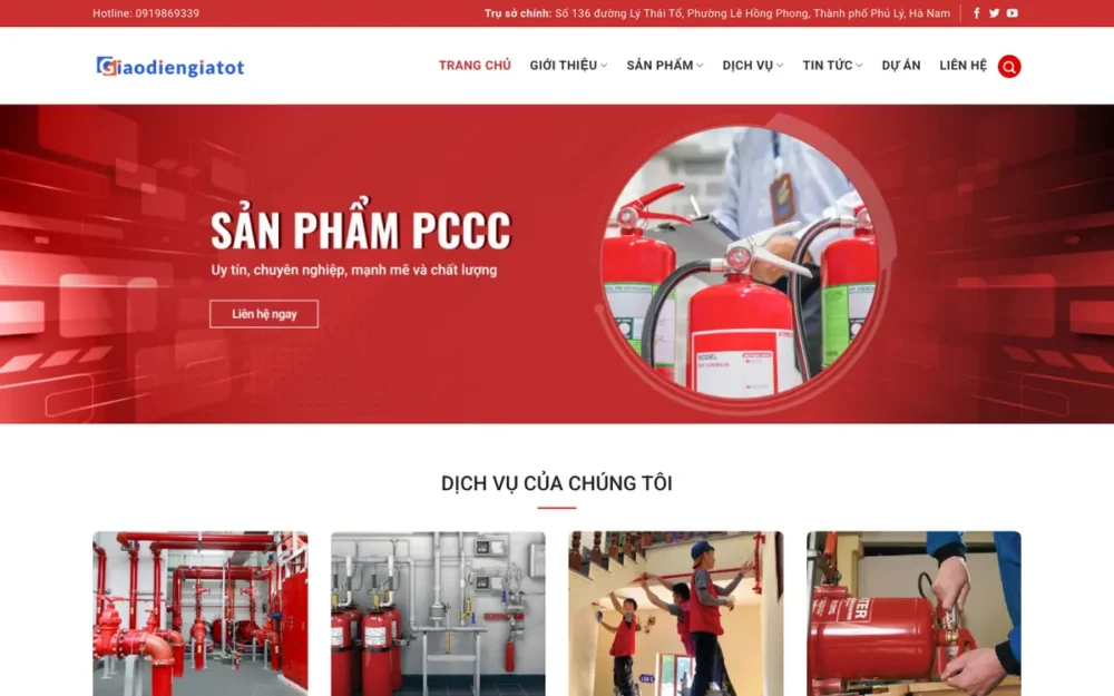 Mẫu Website Công Ty Phòng Cháy Chữa Cháy – PCCC