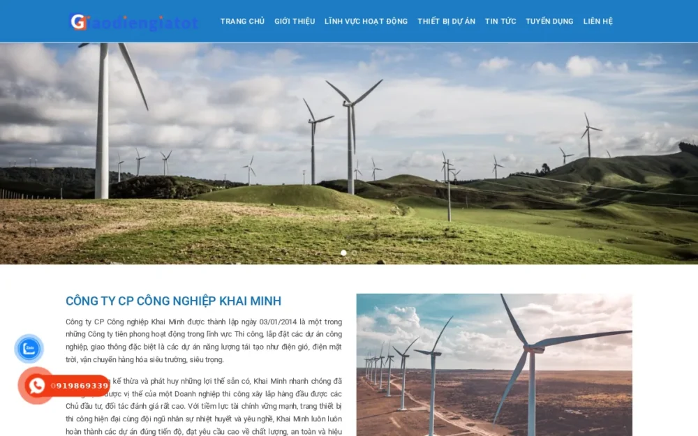Mẫu Website Công Ty Thi Công Công Nghiệp, Năng Lượng – GIOITHIEUCTY