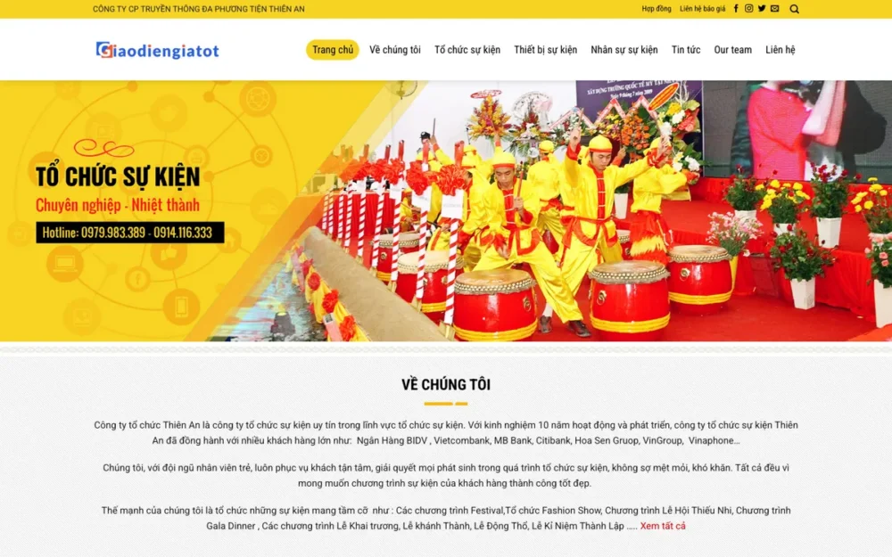 Mẫu Website Công Ty Tổ Chức Sự Kiện Trọn Gói – EVENT6
