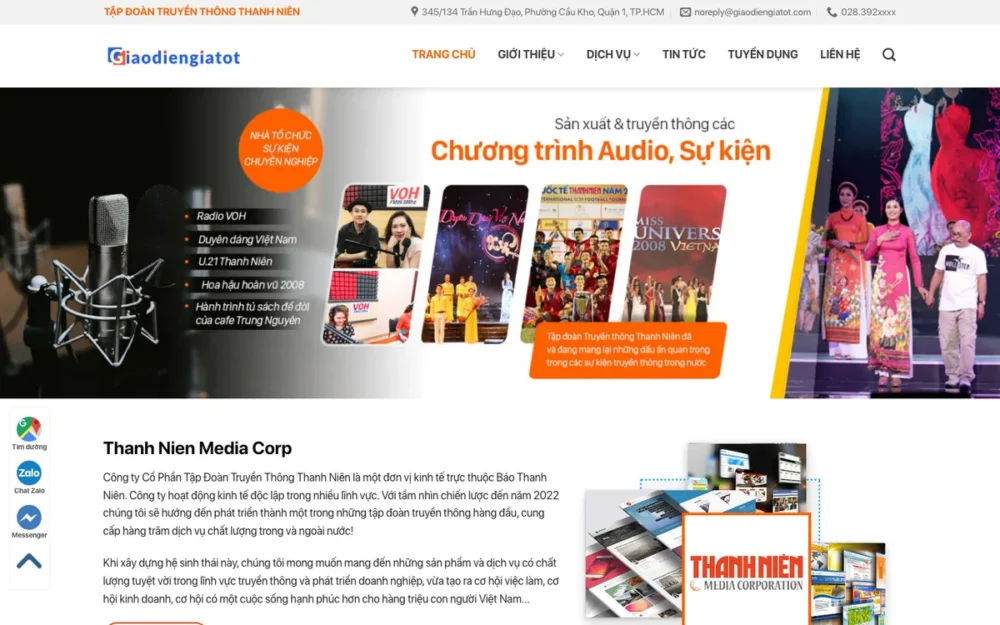 Mẫu Website Công Ty Truyền Thông Quảng Cáo – MEDIA