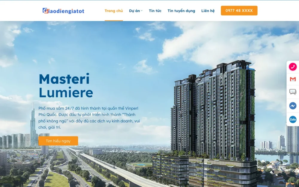 Mẫu Website Công Ty Tư Vấn Bất Động Sản Tối Giản – BDS25