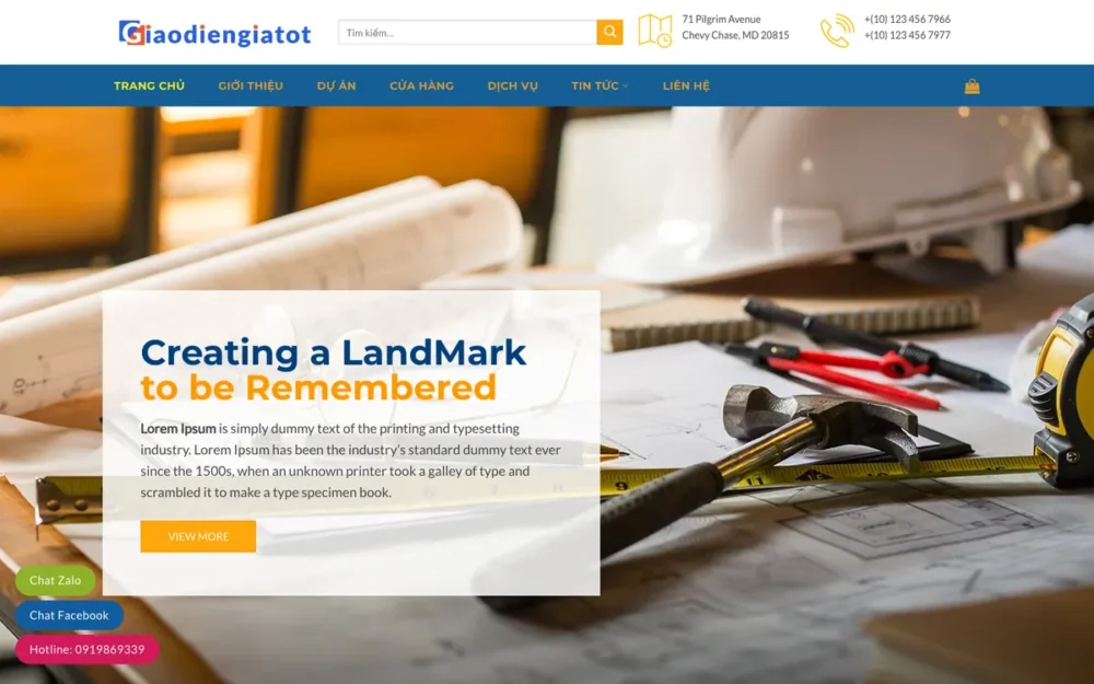 Mẫu Website Công Ty Xây Dựng Dân Dụng – GIOITHIEU6