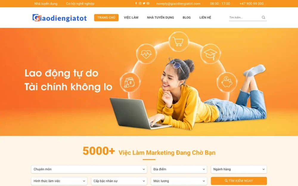 Mẫu Website Cổng Việc Làm Có Bộ Lọc Tìm Việc – TUYENDUNG2