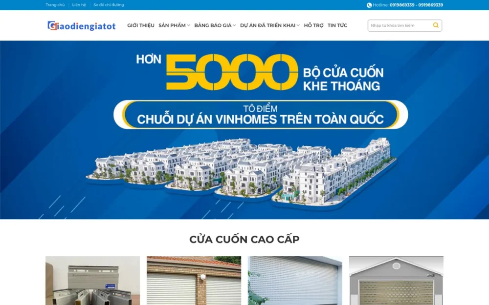 Mẫu Website Cửa Cuốn, Cửa Nhôm Hệ Thống Đại Lý – CUANHOM
