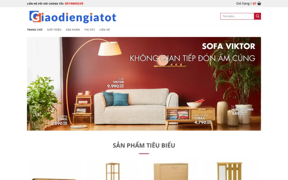 Mẫu Website Cửa Hàng Đồ Gỗ Nội Thất Phòng Khách – NOITHAT7