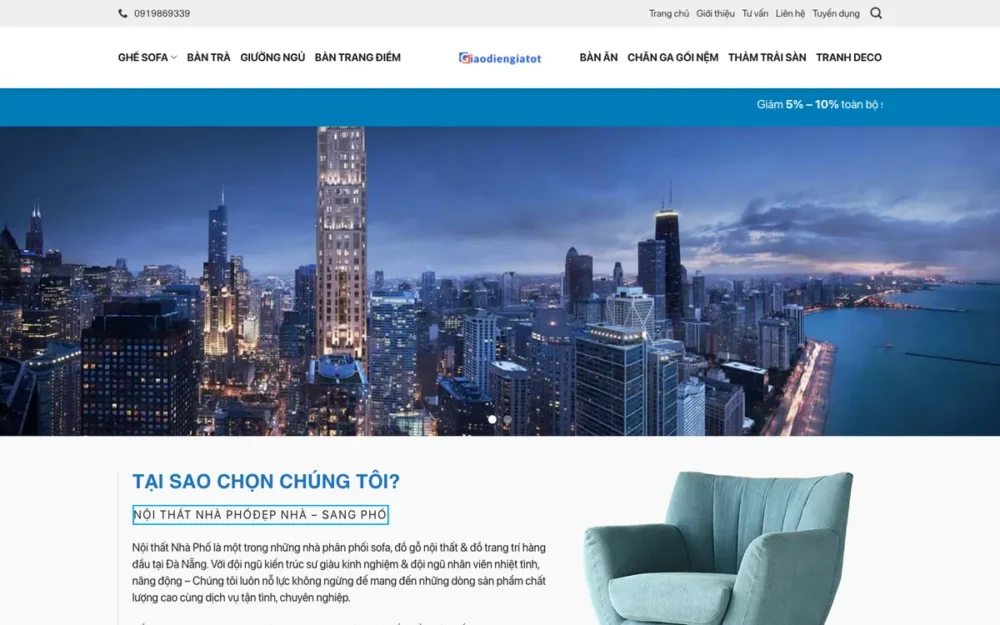 Mẫu Website Cửa Hàng Sofa, Đồ Gỗ Nội Thất – NOITHAT11