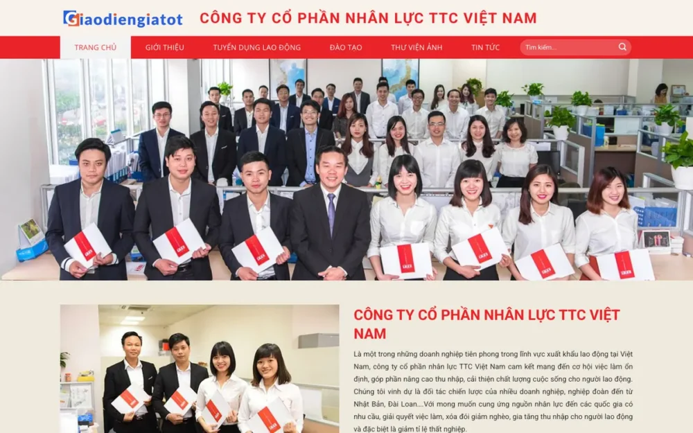 Mẫu Website Cung Ứng Nhân Lực, Đào Tạo Thực Tập Sinh – XKLD8