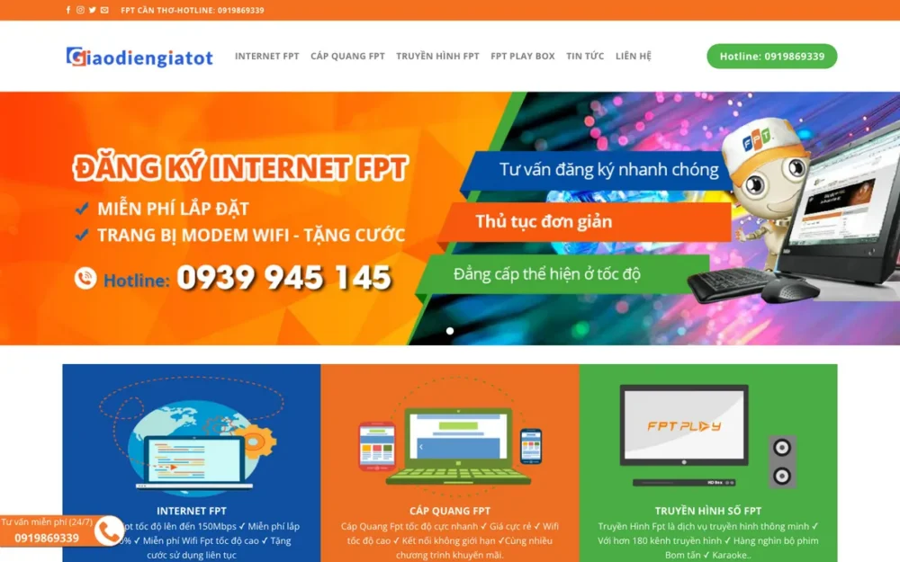 Mẫu Website Đại Lý Lắp Mạng Có Bảng Giá Cước – LAPMANG