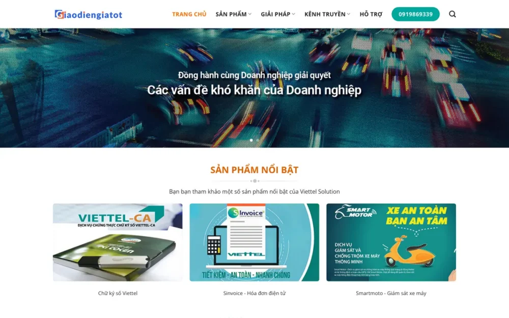 Mẫu Website Đại Lý Viễn Thông, Giải Pháp Số Doanh Nghiệp – VIENTHONG