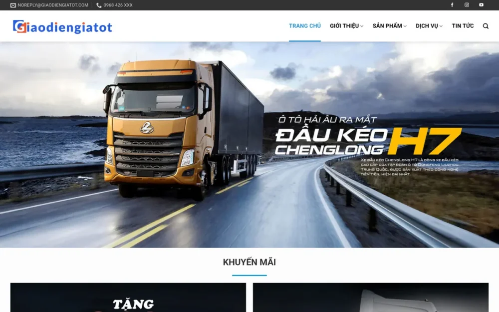 Mẫu Website Đại Lý Xe Tải Nặng, Xe Đầu Kéo – BANXE3