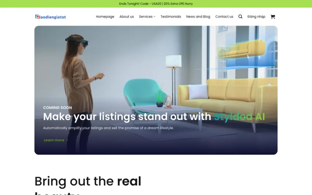 Mẫu Website Dàn Dựng Nội Thất Ảo Bất Động Sản – GIOITHIEU9