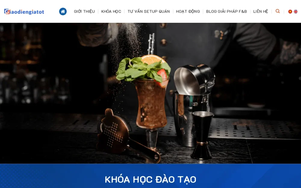 Mẫu Website Đào Tạo Pha Chế & Setup Quán Đồ Uống – MAXKOFNB