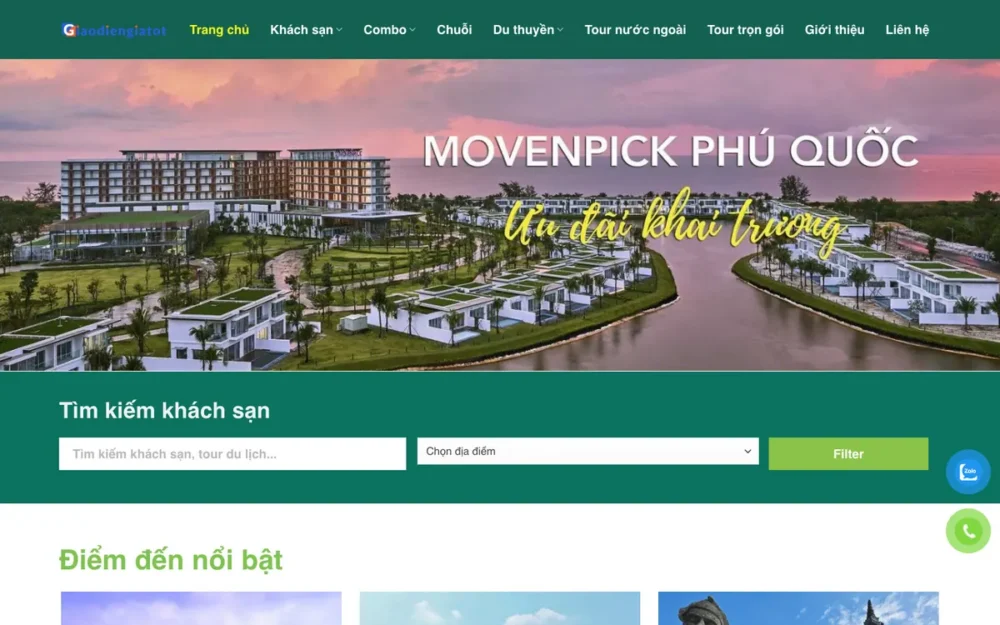 Mẫu Website Đặt Khách Sạn & Combo Nghỉ Dưỡng – DUKICHTOUR