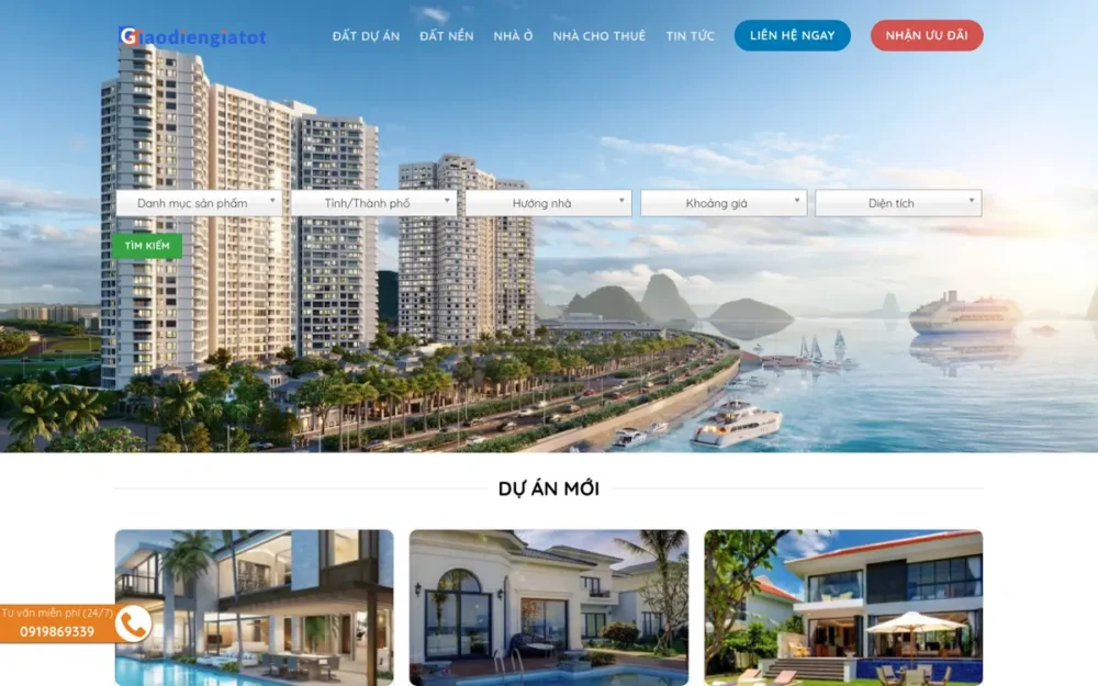 Mẫu Website Đất Nền, Đất Dự Án Có Bộ Lọc 5 Tiêu Chí – BDS17
