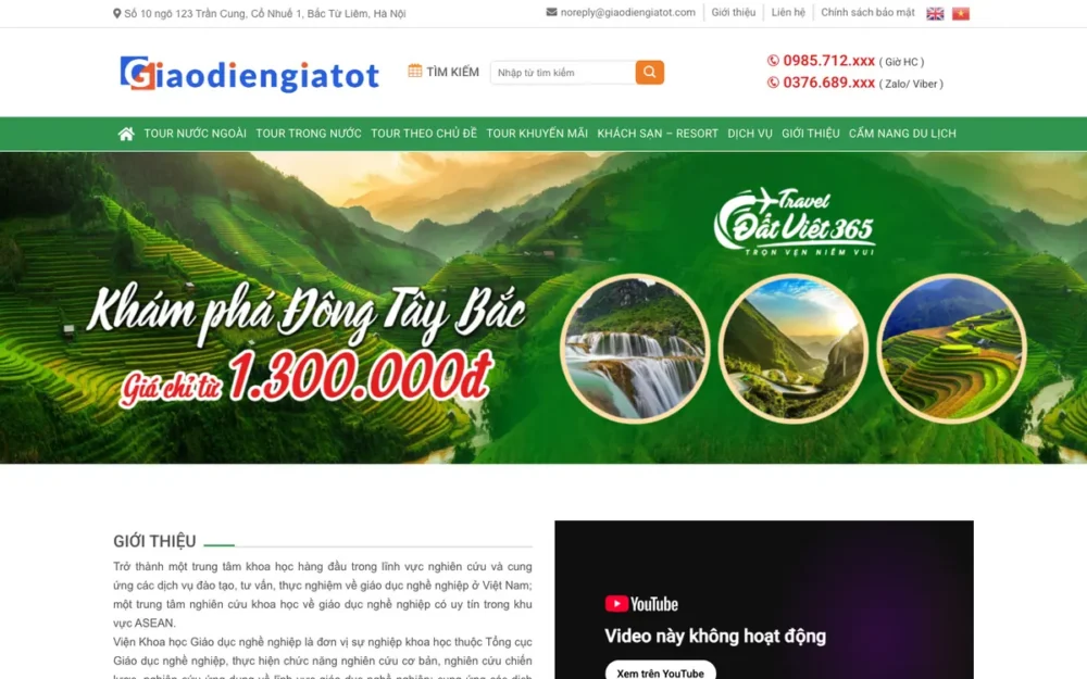 Mẫu Website Đặt Tour Giờ Chót Có Đếm Ngược – DULICH13