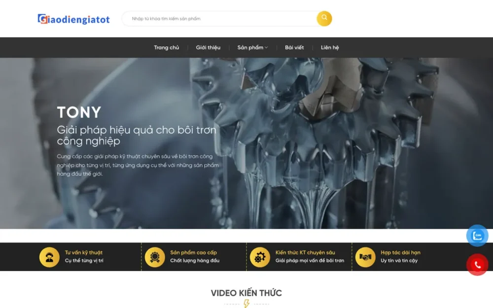 Mẫu Website Dầu Mỡ Bôi Trơn Công Nghiệp – BOITRON
