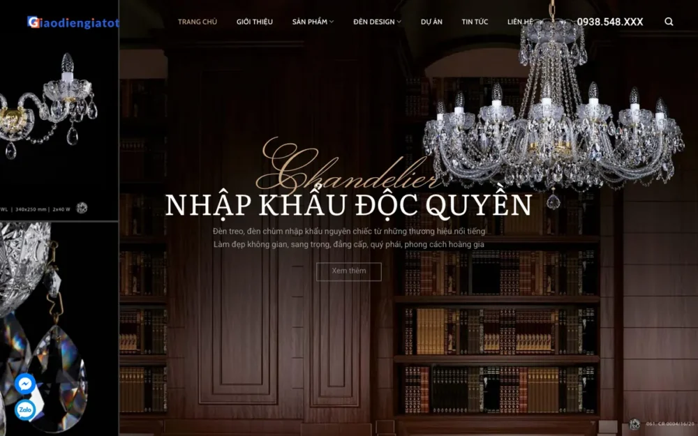 Mẫu Website Đèn Chùm Nhập Khẩu Cao Cấp – DENCHUM