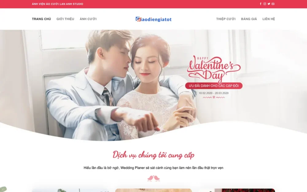 Mẫu Website Dịch Vụ Cưới Hỏi Trọn Gói & Thiệp Cưới – STUDIO3