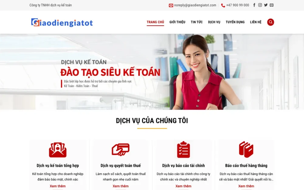 Mẫu Website Dịch Vụ Kế Toán Thuế – GIOITHIEUCONGTY
