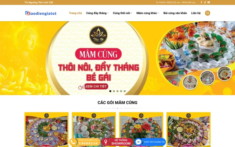 Mẫu Website Dịch Vụ Mâm Cúng Trọn Gói – DOCUNG