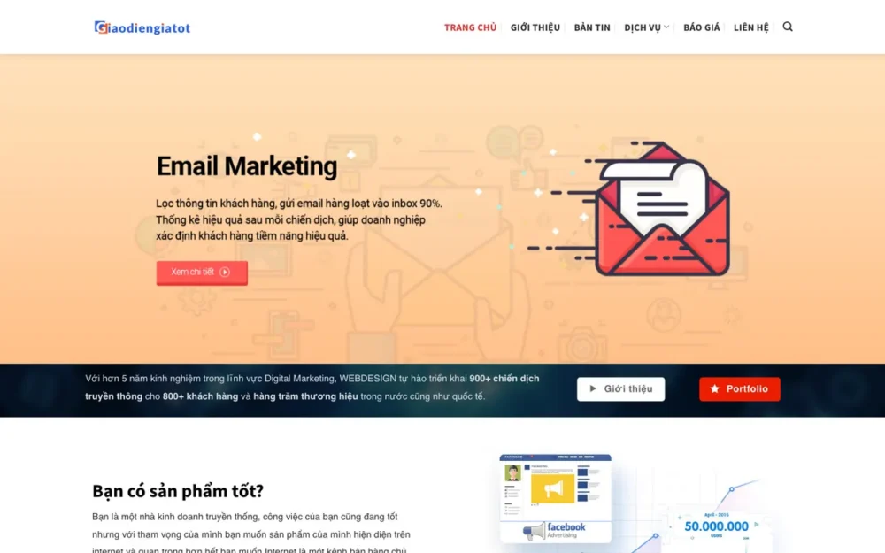 Mẫu Website Dịch Vụ Quảng Cáo Online Đa Kênh – MARKETING